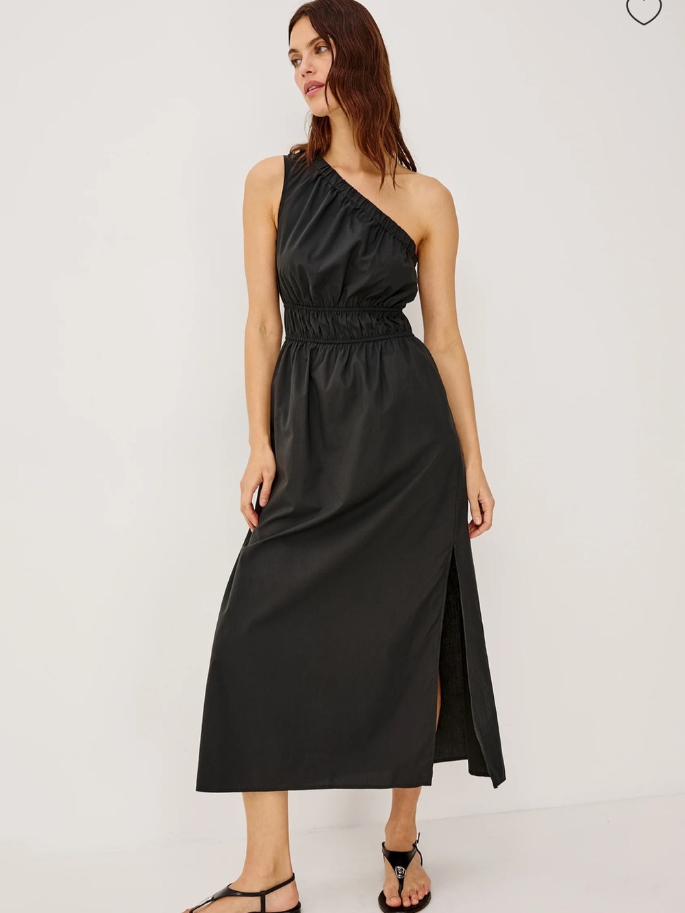 Rails Selani One-Shoulder Black Midi Dress - Sleek Women's Dress - Picture 4 of 9